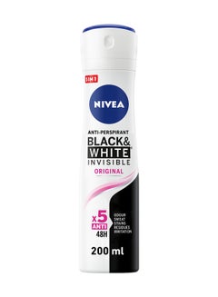 Buy Black And White Invisible Original, Antiperspirant For Women, Spray 200ml in UAE