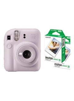 Buy Instax Mini 12 Instant Film Camera With Pack Of 20 Films Lilac Purple in Egypt