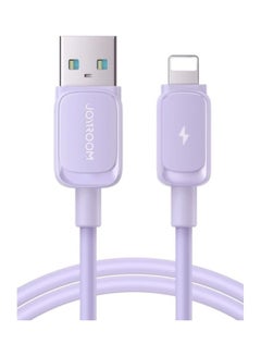 Buy Multi-Color Series 2.4A USB To Lightning Fast Charging Data Cable For iPhone 1.2M Purple in UAE