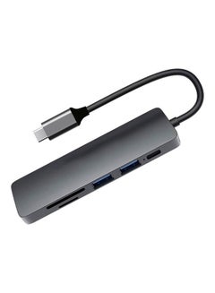 Buy 6 In 1 USB-C HUB And Card Reader HDTV Adapter Grey in UAE