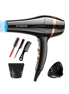 Buy 6-Piece Professional Hair Dryer Set ,2000W Black in Saudi Arabia