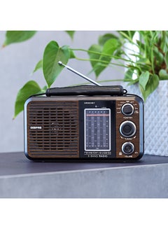 Buy Rechargeable FM Radio, Large Capacity Battery, Perfectly Portable, Lightweight, Retro Style FM Radio, Strong And Stylish, Perfect Sound Quality, Multi Band GR6836BT Brown/Black in UAE