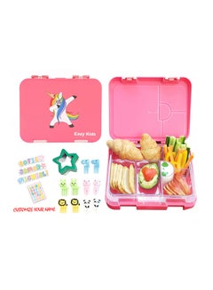 Buy Bento Lunch Box, 6 And 4 Convertible Compartment, Slant Mouth Opening, Microwavable, Dishwasher Safe, Back To School Season, Made Of Triton, Free Sandwich Cutter, Unicorn Pink in Saudi Arabia