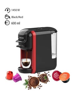 اشتري ماكينة تحضير قهوة إسبريسو 3 في 1 متعددة الكبسولات 600 ml 1450 W SCM-4969 أسود/أحمر في السعودية