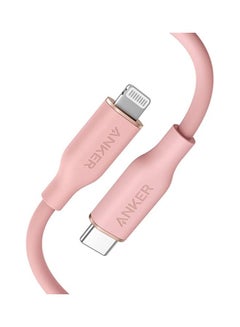 اشتري كابل أنكر باور لاين lll flow USB-C مع موصل Lightning 3FT وردي وردي في السعودية