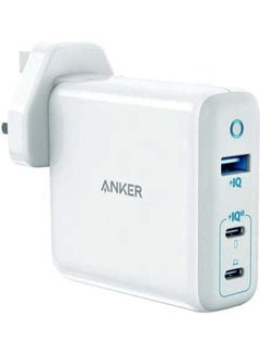 اشتري شاحن Anker PowerPort III 3 منافذ 65 واط Elite أبيض في الامارات