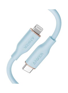 اشتري كابل أنكر باور لاين lll flow USB-C مع موصل Lightning 3FT وردي ازرق في الامارات