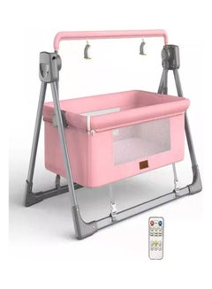 Buy Baby Cradle Multi-Function Electric Intelligent Sleep Rocking With Remote - Pink 33-008-14P in Saudi Arabia