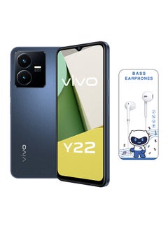 اشتري Y22 Dual SIM Starlit Blue 4GB RAM 128GB 4G LTE With Wired Earphone - Middle East Version في الامارات