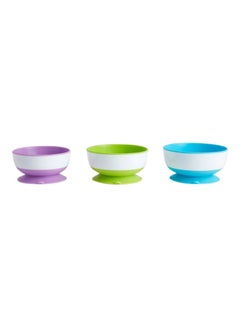 اشتري Pack Of 3 Stay Put Suction Bowls- (Blue/Green/Purple) في الامارات