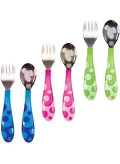 Buy Toddler Fork and Spoon Set 1 Spoon and 1 Fork Assorted colours in UAE