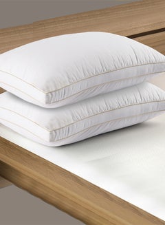 Buy Set of 2-Piece of Blend Hotel with Feather Alternative filler Microfiber White 75x50cm in Saudi Arabia
