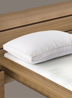 Buy Blend Hotel Pillow with Feather Alternative filler Microfiber White 90x50cm in Saudi Arabia