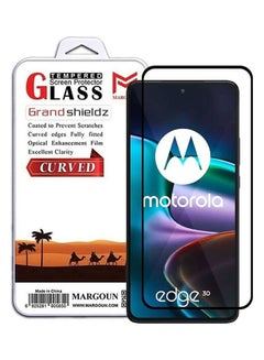 Buy Moto Edge30 Screen Protector Tempered Glass Full Glue Back Black Side in UAE