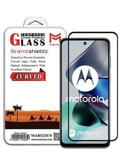 Buy Moto G23 Screen Protector Tempered Glass Full Glue Back Black Side in UAE