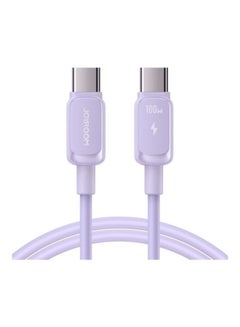 اشتري 100W Power Delivery Pd Fast Charge Cable Usb C To Usb C Compatible For Ipad Mini 6 Macbook Pro 2021 14 16 Inch Macbook Air Ipad Pro 12.9 Inch Samsung S23 Plus Huawei P40 Etc Purple في الامارات