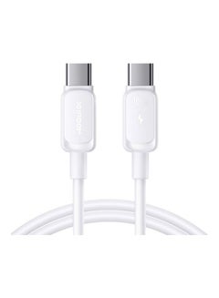 اشتري 100W Power Delivery PD Fast Charge Cable USB C To USB C Compatible For iPad Mini 6 MacBook Pro 2021 14 16 Inch MacBook Air iPad Pro 12.9 Inch Samsung S23 Plus Huawei P40 1.2 Meter White في الامارات