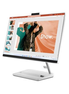 اشتري IdeaCentre AIO 3 27IAP7 With 27-Inch FHD Display, Intel Core i5-1240P Processor / 16GB RAM / 512GB SSD / 2GB NVIDIA GeForce MX550 Graphics / Windows 11 Home / English/Arabic White في الامارات