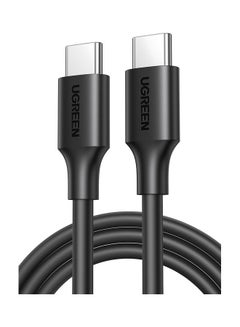 اشتري كيبل USB C الى USB C بقدرة 60 واط بطول 2 متر، PD 3.0 3 امبير، كيبل شحن سريع متوافق مع ماك بوك برو 2022، ايباد برو 2022، سامسونج جالكسي S23/22/Z فولد/سلسلة ايفون 15، جوجل بكسل 7/6A، PS5، سويتش، الخ أسود في السعودية