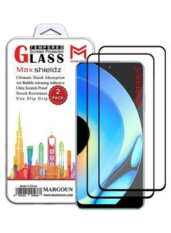 Buy 2 Pack For Realme 10 Pro Tempered Glass Screen Protector Full Glue Back Clear in UAE