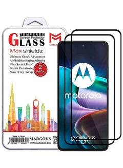 Buy 2 Pack For Moto Edge30 Screen Protector Tempered Glass Full Glue Black Side in UAE