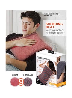 Buy Electric Weighted Calming Heating Pad With 9 Relaxing Combination Blanket Shawl Vibration Massager Therapy For Muscles And Relax Neck Shoulder Back Body Pain in UAE