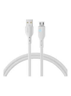 Buy Micro Usb Fast Quick Charger Cable Usb To Usb 2.4A Android Charging Cord Compatible For Galaxy S7 S6, Note, LG, Nexus, Nokia, PS4, Controller White in UAE
