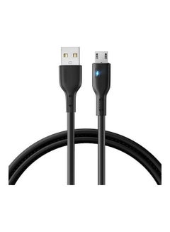Buy Micro Usb Fast Quick Charger Cable Usb To Usb 2.4A Android Charging Cord Compatible For Galaxy S7 S6, Note, LG, Nexus, Nokia, PS4, Controller Black in UAE