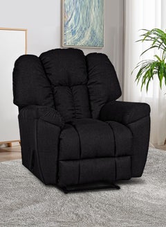 Buy Linen Upholstered Classic Recliner Chair With Bed Mode Black 90x100x80cm in Saudi Arabia