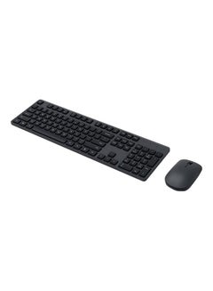 Buy Wireless Lightweight 2.4GHz Portable Full Size 104 Keys Keyboard Mouse Set Black in Egypt