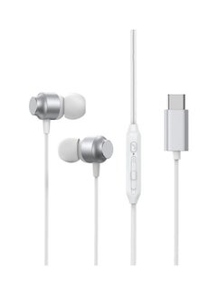 Buy Type-C Series In-Ear Metal Wired Earbuds With Microphone Silver in Egypt
