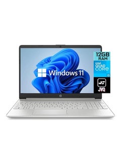 اشتري Laptop With 15.6-Inch Display, Core i3-1125G4/12GB RAM/256GB SSD/Intel Iris Xe Graphics/Windows 11 + JVQ MP English/Arabic Silver في الامارات