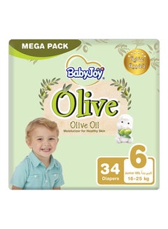 اشتري Olive Mega Pack Junior XXL Diapers, 16 - 25 kg, 34 X 2, 68 Count في الامارات