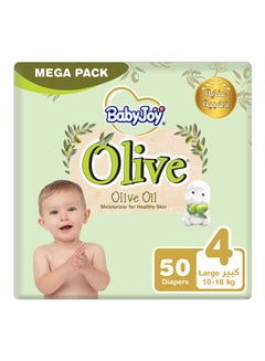 Buy Olive Mega Pack Large Diapers, 10 -18 Kg, 50 X 2, 100 Count in UAE