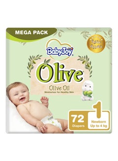 Buy Olive Mega Pack New Born Diapers, Up To 4 Kg, 72 X 2, 144 Count in UAE