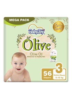 Buy Olive Mega Pack Medium Diapers, 6 -12 Kg, 56 X 2, 112 Count in UAE