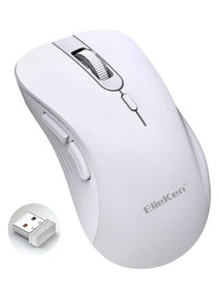 Buy Wireless Mouse 2.4G 6 Buttons Design With Usb Receiver And Mice For Pc Laptop Desktop White in UAE