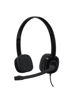 Buy H151 Wired Headset, Stereo Headphones With Rotating Noise-Cancelling Microphone, 3.5 mm Audio Jack, In-Line Controls, PC/Mac/Laptop/Tablet/Smartphone Black in Saudi Arabia