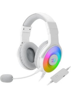 Buy Redragon H350 Pandora White Wired Gaming Headset, Dynamic RGB Backlight - Stereo Surround-Sound - 50MM Drivers - Detachable Microphone, Over-Ear Headphones Works for PC // White in Saudi Arabia