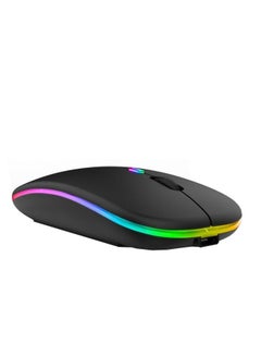 اشتري 2.4GHz Rechargeable Wireless Computer Mouse Black في الامارات