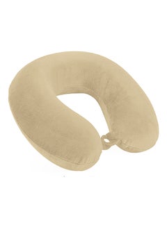 اشتري Travel U-Shape Velvet Neck Pillow مخمل بني 30x25x10سم في السعودية