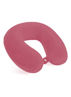 Buy Neck and Travel Pillow Velvet Light Pink 30x25x10cm in Saudi Arabia