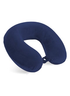 Buy Neck and Travel Pillow Velvet Dark Blue 30x25x10cm in Saudi Arabia