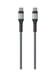 اشتري Ultimate Metal Braided Type C to Type C Cable, 2m Silver في الامارات