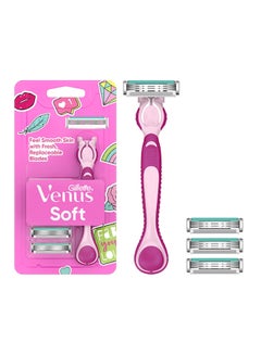 Buy 3 In1 Refillable Smooth Razor Rose Gold/Pink in UAE