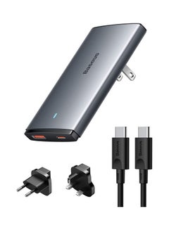 اشتري USB C Charger 65W GaN 5 Pro UK EU US Adapter Plug For Travel Dual Port Fast Wall Charging For MacBook Pro Air  iPad  Dell XPS  Lenovo  iPhone 14 13 12  Galaxy S22 S21 And More Black في الامارات