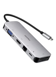 Buy USB C 10 In 1 Hub Adapter With PD Protocal 5 Gbps Transfer Speed Ethernet Port 4K HDMI USB C SD Card And 2 USB A 3.0 2.0 Data Ports Grey in UAE