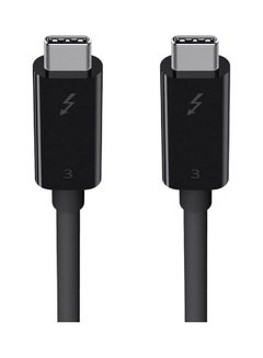 Buy Thunderbolt 3 Cable Usb C To Usb C 100W 5A 5K Ultra HD 40Gbps Black in UAE
