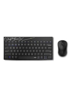 Buy 8000M Multi Mode Keyboard And Mouse Bluetooth 3.0 4.0 Wireless 2.4 GHz 1300 DPI Combo Black in UAE