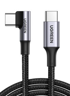 Buy USB C to USB C Cable Right Angle 2M 100W 5A PD Fast Charge Type C 90 Degree Power Data Lead Compatible with iPhone 15 Series, MacBook Pro/Air,iPad Pro,Samsung S23,Huawei Lenovo ThinkPad Dell Black in Saudi Arabia